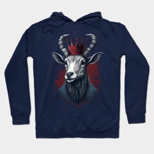 Goat King With Crown Hoodie